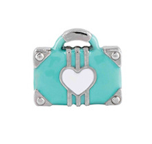 Suitcase 8mm floating locket charm fits living memory locket - Click Image to Close